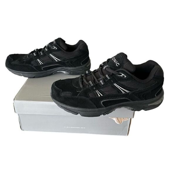 Vionic 23 Walk Classic Sneaker Black Upper Suede Supportive Shoes Size 8.5 Wide - Picture 3 of 8